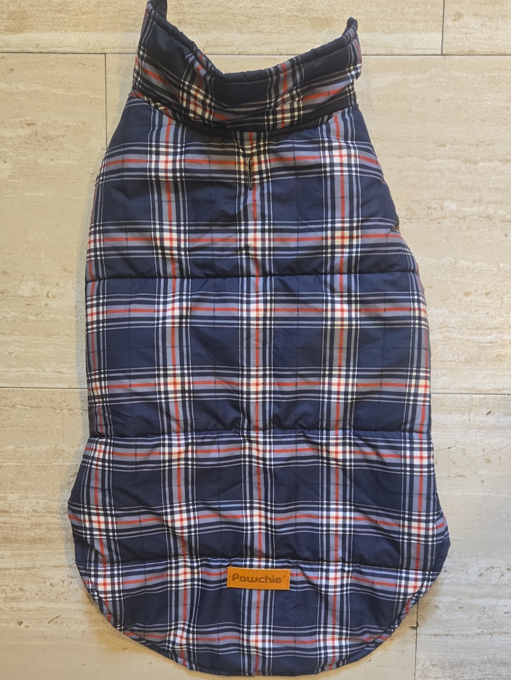 Pawchie Navy Plaid Quilted Jacket